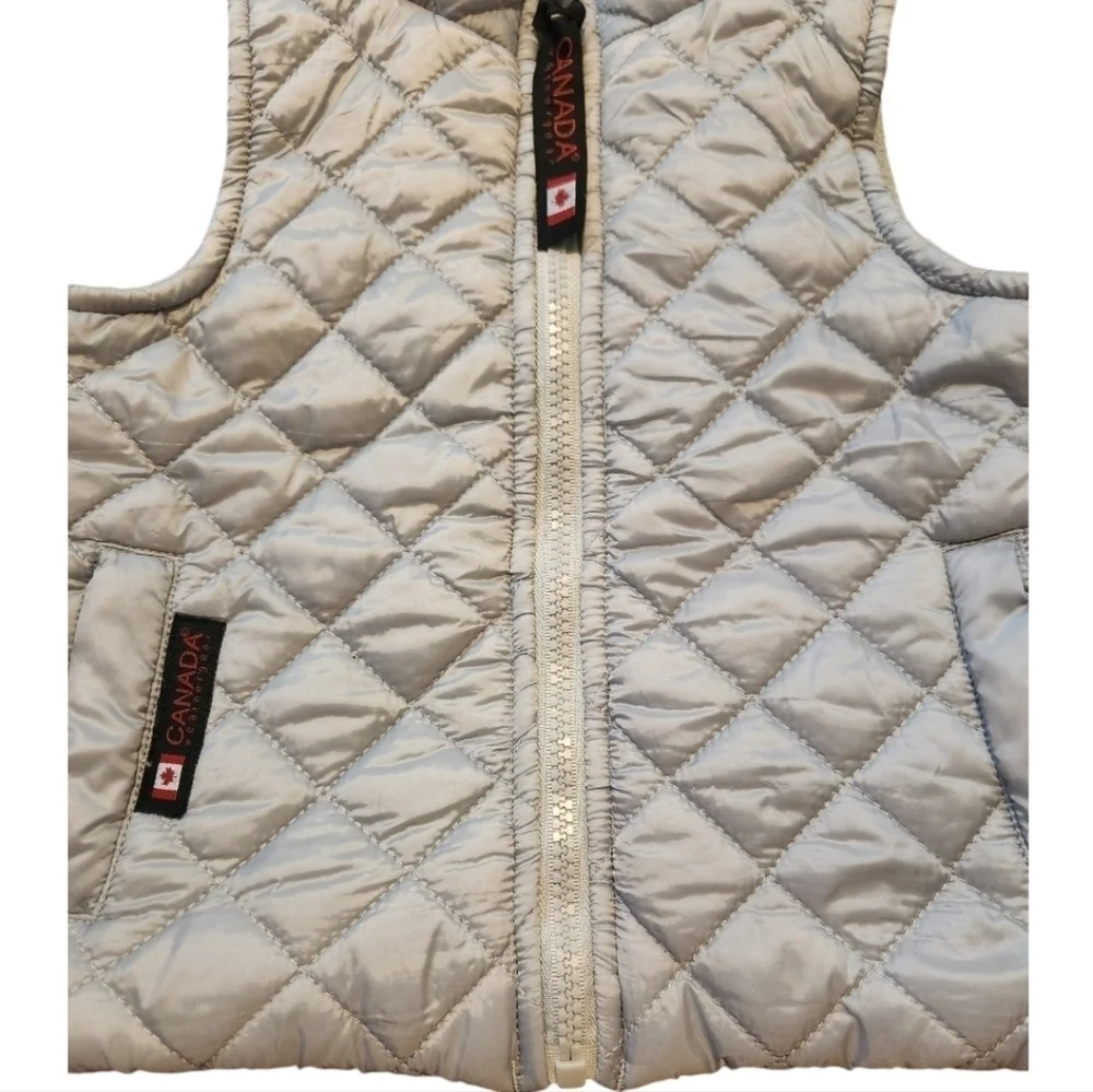 Canada Weathergear Infant Baby Gray Zip Up Puffer Vest, Size 12 months